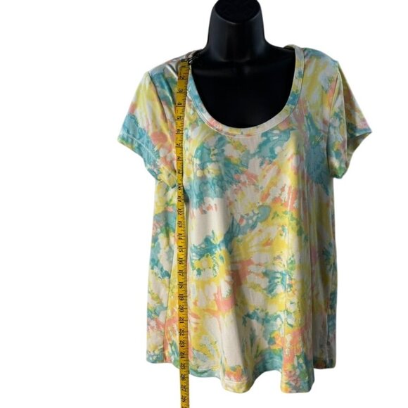 Tie-Dye Ellen Tracy Lounge T-Shirt - Multicolor Scoop Neck Short Sleeve M Soft S - Picture 5 of 6